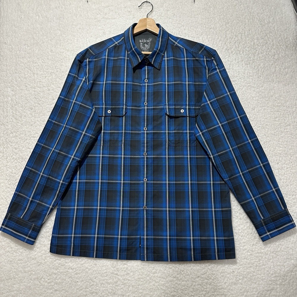 Kuhl Eluxur‎ Men's Multicolor Long Sleeve Button Up Plaid Flannel Shirt Size XL